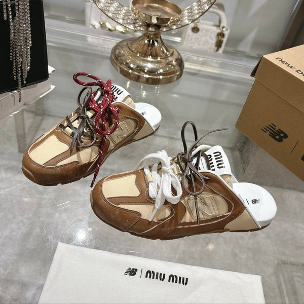Miu x NB 530 SL Deco Mules Marrone mix Beige Pelle 235298