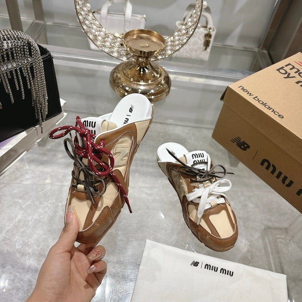 Miu x NB 530 SL Deco Mules Marrone mix Beige Pelle 235298