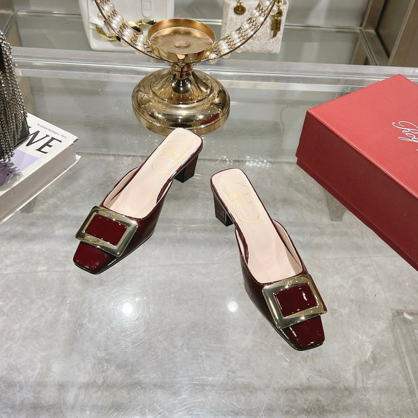 Viv 25 Mules Buckle Red Patent Leather 235351