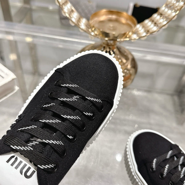 Miu 25C Sneaker Mules Nero Tessuto Demin 235316
