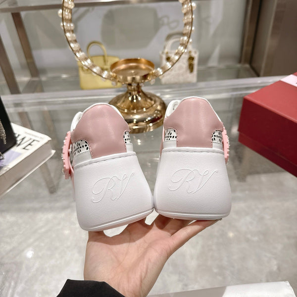Viv 25 Square Buckle Platform White Pink Cowhide 262980