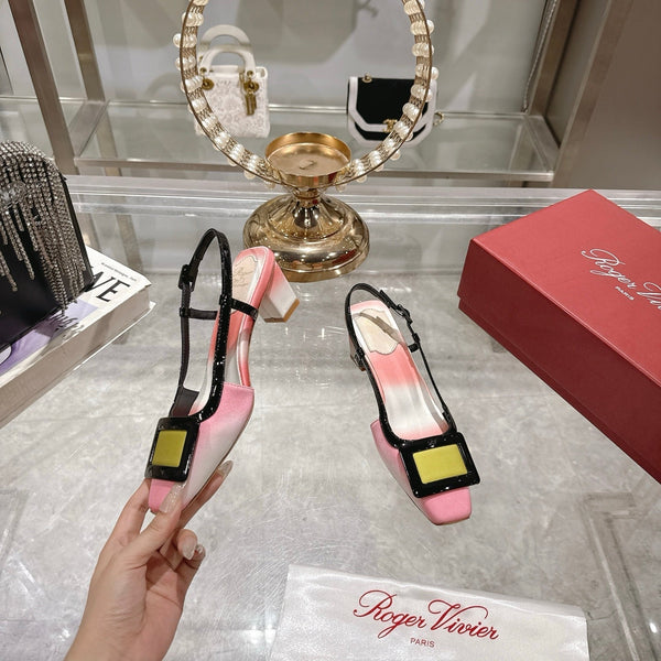 Viv 25 Slingback Pink White Italian Leather 300783