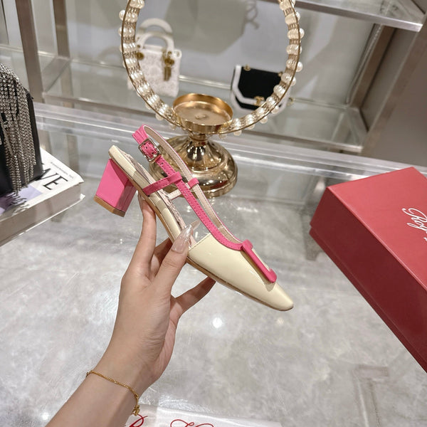 Viv 25 Flower Slingback Rosa Pelle Italiana 300786