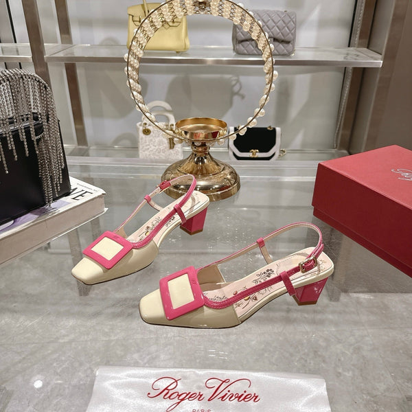 Viv 25 Flower Slingback Rosa Pelle Italiana 300786