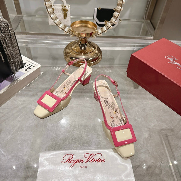 Viv 25 Flower Slingback Rosa Pelle Italiana 300786