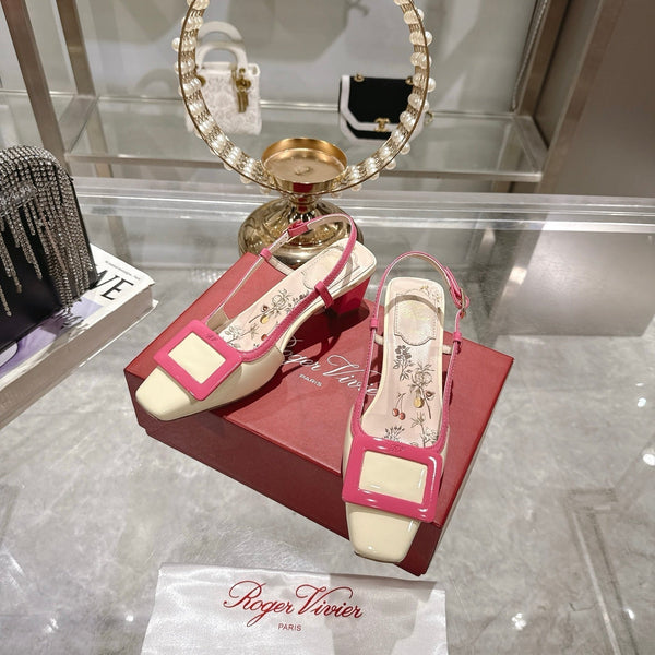 Viv 25 Flower Slingback Rosa Pelle Italiana 300786