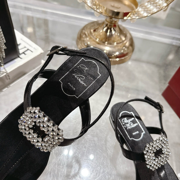 Viv 25 Thong Sandals Black Cowhide 334691