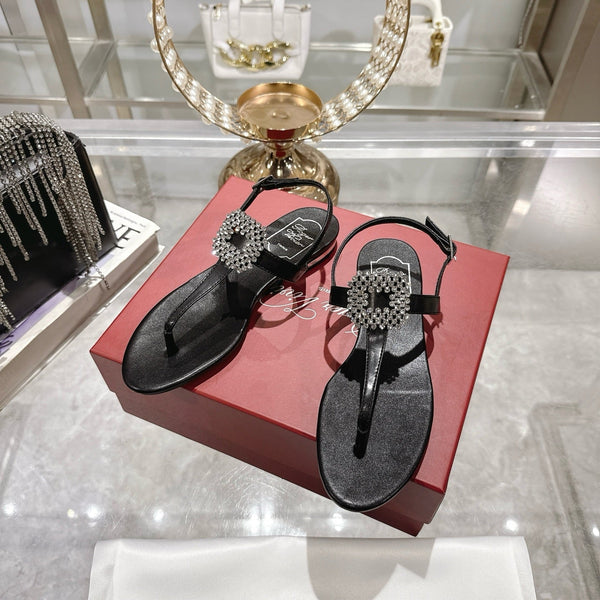 Viv 25 Thong Sandals Black Cowhide 334691