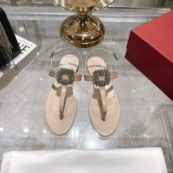 Viv 25 Thong Sandals Nude Blue Cowhide 334695