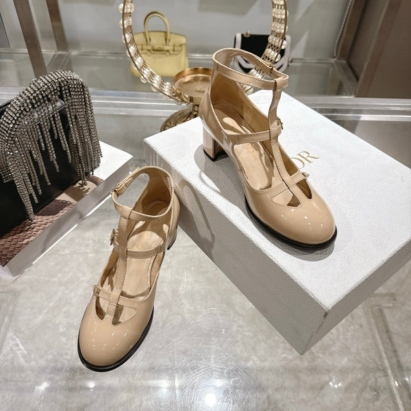 CD 26 Talon Mary Jane 40 Cuir Verni Beige 592221