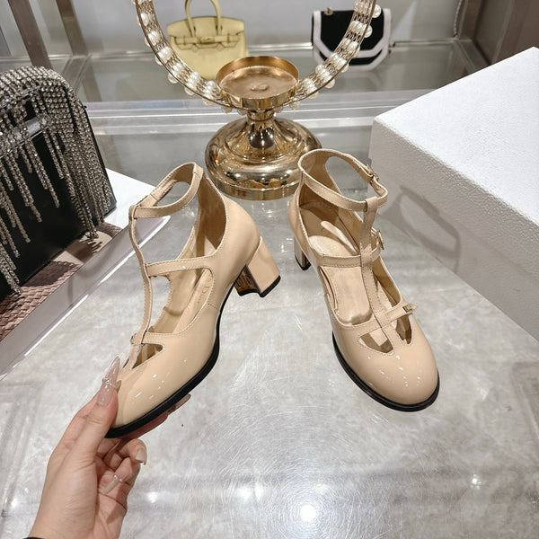 CD 26 Talon Mary Jane 40 Cuir Verni Beige 592221