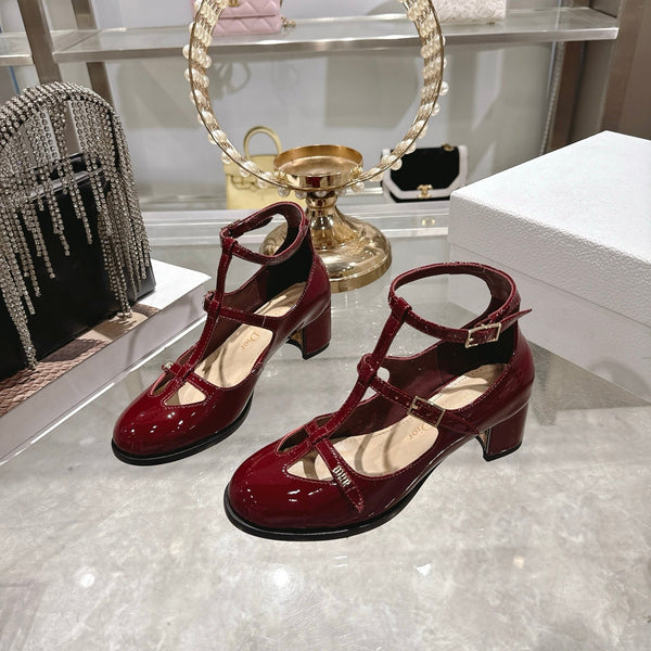 CD 26 Talon Mary Jane 40 Cuir verni rouge foncé 592223