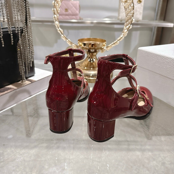 CD 26 Talon Mary Jane 40 Cuir verni rouge foncé 592223