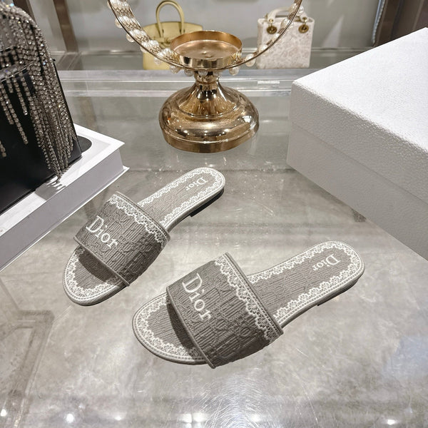 Sandales brodées CC 26 Toile Gris Blanc 592243