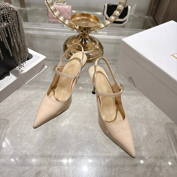 CD 26 Mary Jane High Heels 80 Beige Patent Leather 679857