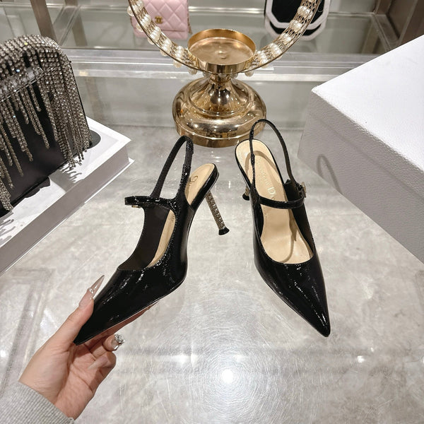 CD 26 Mary Jane High Heels 80 Black Patent Leather 679859
