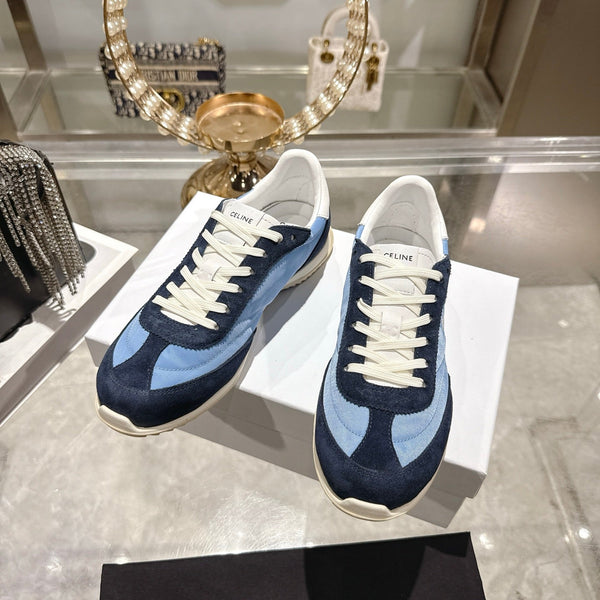 Celine Racer Sneaker Navy Blue Sky Blue Suede Lace 679823