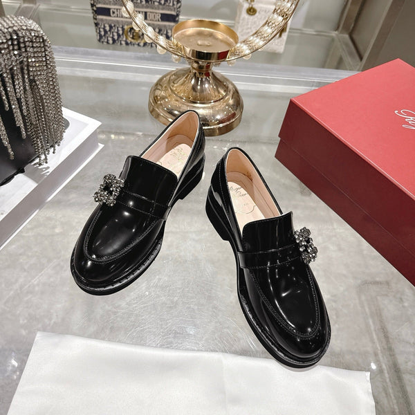 Roger Vivier 26s Viv' Ranger Loafer Black Patent Leather 679812