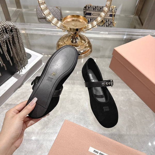 Miu 26s Ballerinas Black Suede 679780