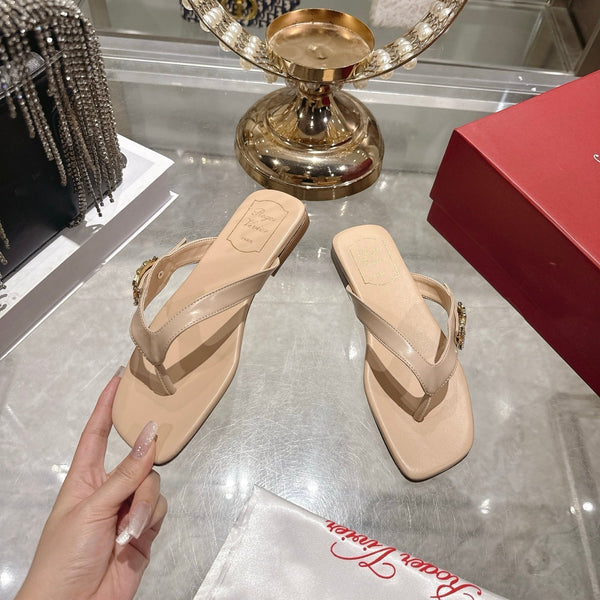 Roger Vivier 26s Thong Beige Cowhide 679814