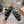 Miu Crochet Sandals Black White Woven 751359