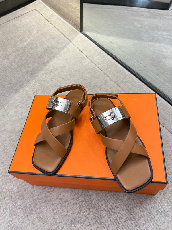 Ines sandal brown calfskin