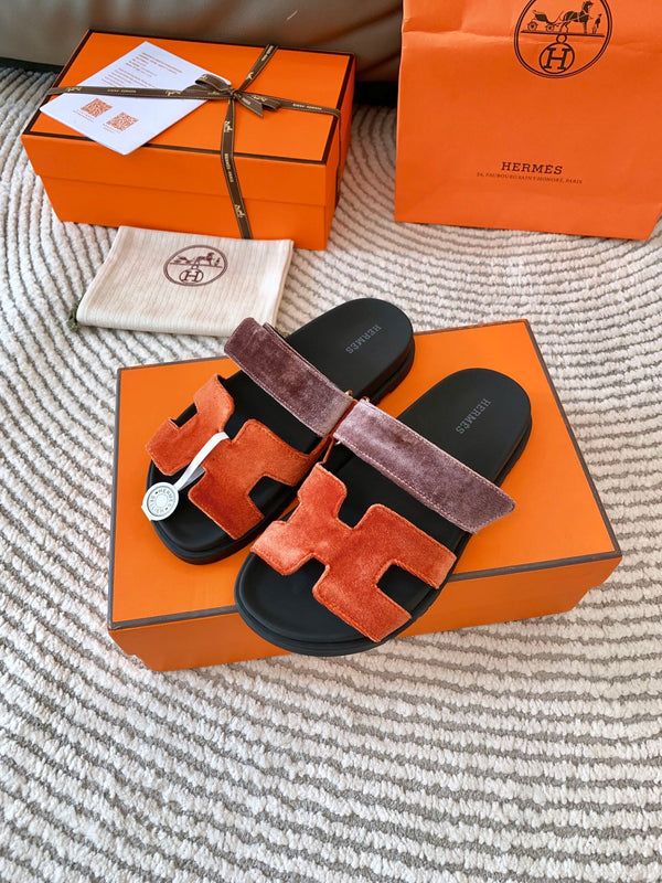 HM Chypre Sandal Red Orange Mix Purple Corduroy  963557