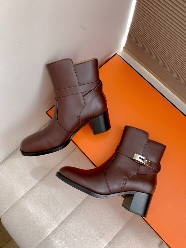 HM Frenchie 50 Ankle Boot Dark Brown Cowhide 464342