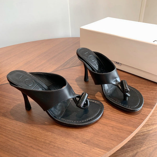Loew Toggle Sandals 9cm Black Leather 878021