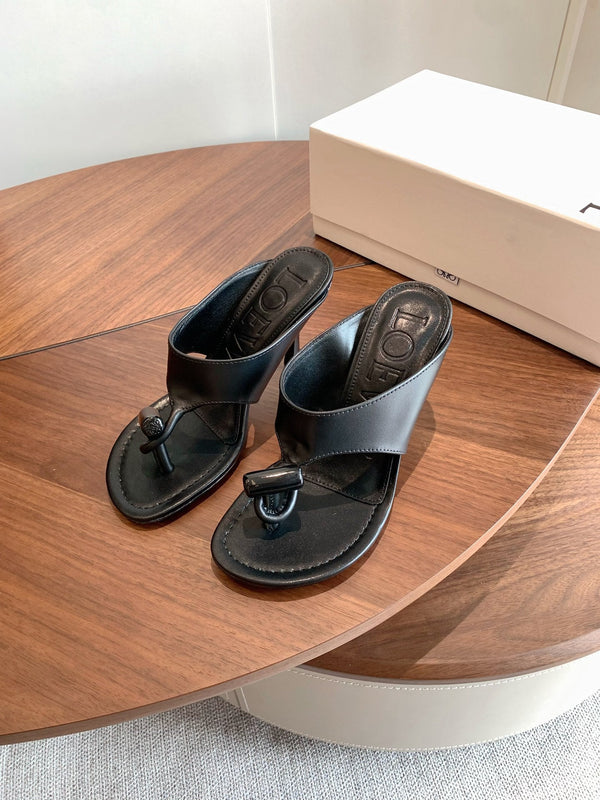 Loew Toggle Sandals 9cm Black Leather 878021