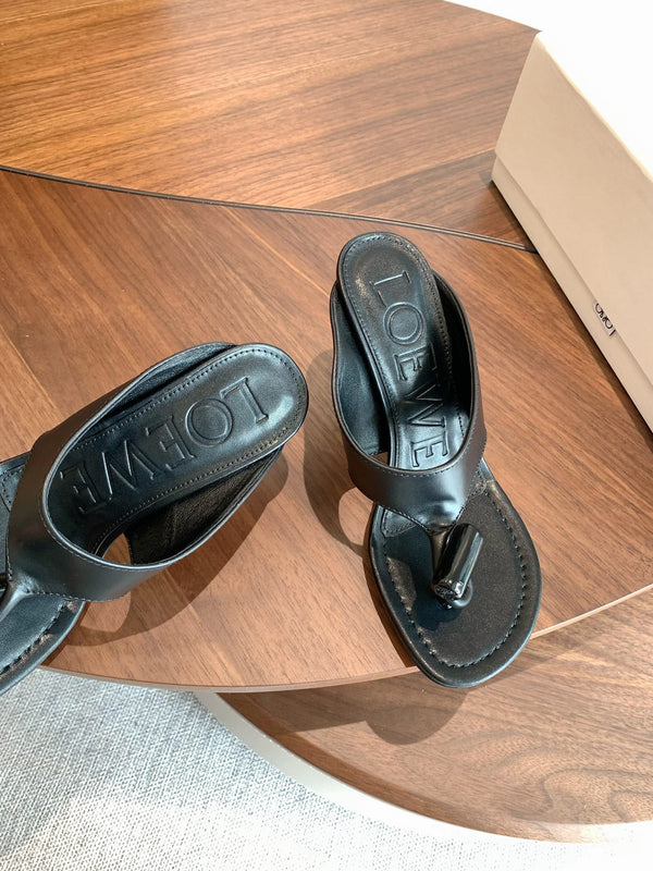 Loew Toggle Sandals 9cm Black Leather 878021