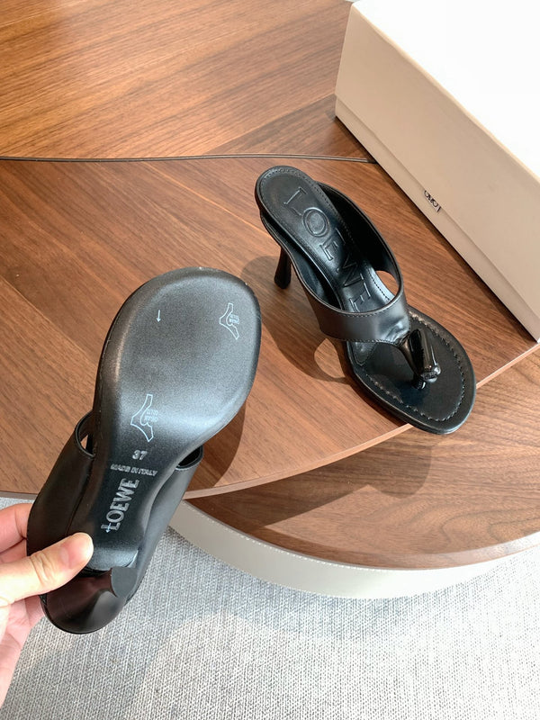 Loew Toggle Sandals 9cm Black Leather 878021