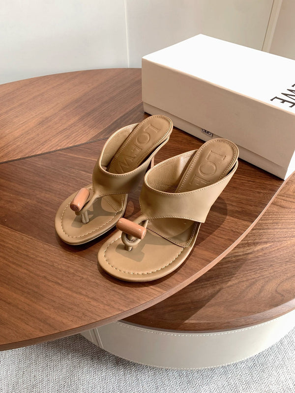 Loew Toggle Sandals 9cm Beige Leather 878022