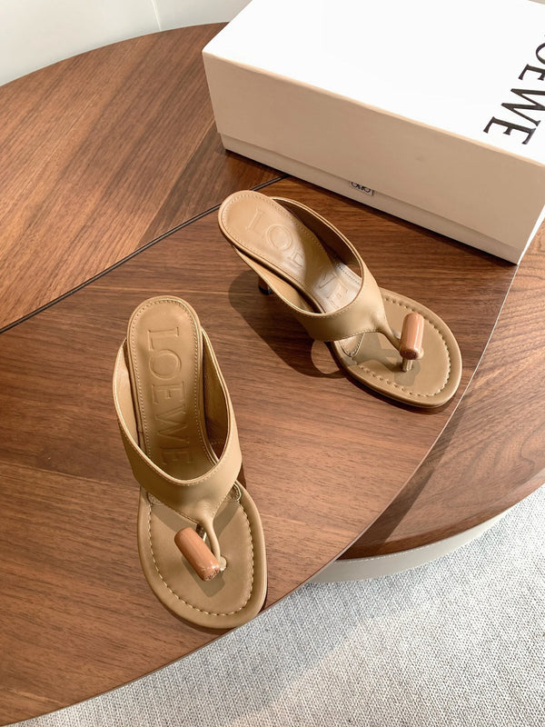 Loew Toggle Sandals 9cm Beige Leather 878022