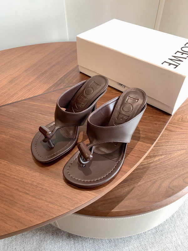 Loew Toggle Sandals 9cm Coffee Leather 878023