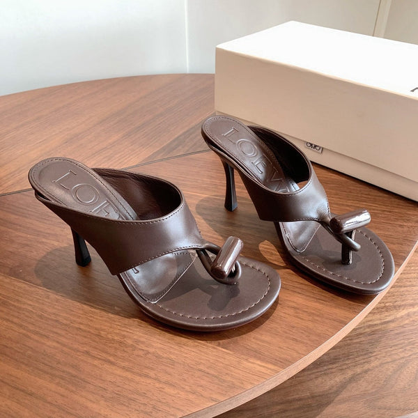 Loew Toggle Sandals 9cm Coffee Leather 878023