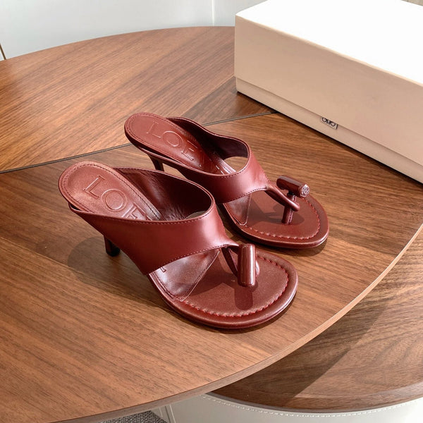 Loew Toggle Sandals 9cm Burgundy Leather 878024