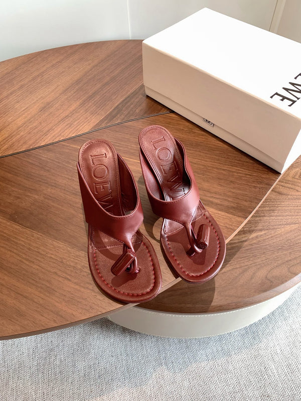 Loew Toggle Sandals 9cm Burgundy Leather 878024