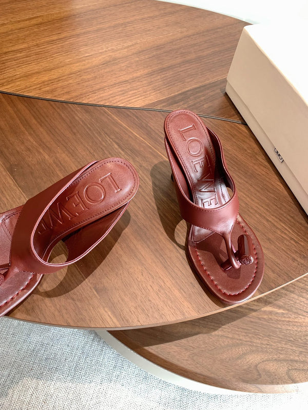 Loew Toggle Sandals 9cm Burgundy Leather 878024