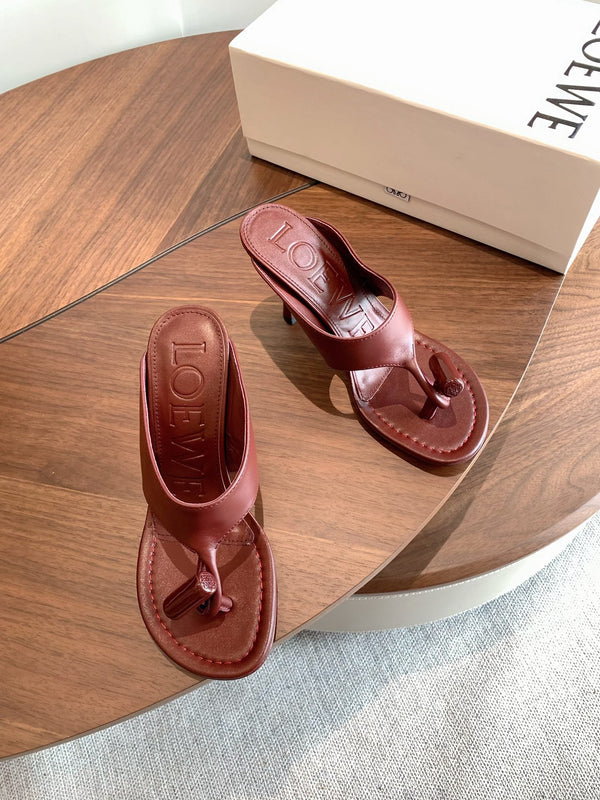 Loew Toggle Sandals 9cm Burgundy Leather 878024
