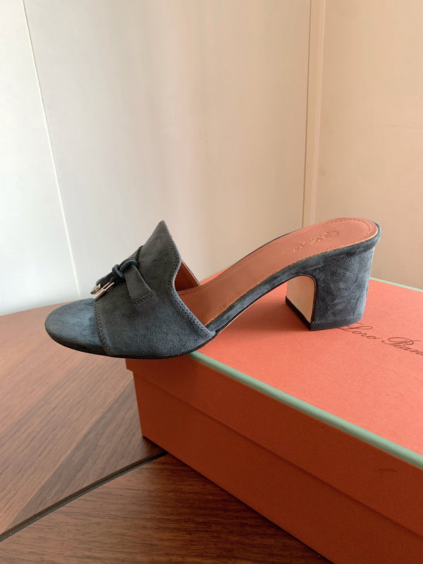 LP 26s Summer Mule Heels 60mm In Dark Grey Suede