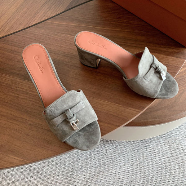 LP 26s Summer Mule Heels 60mm In Grey Suede