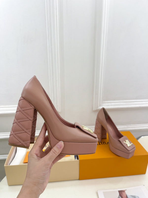 SHAKE MARY JANE TACCO ALTO 12 CM IN CREPE DI VITELLO ROSA