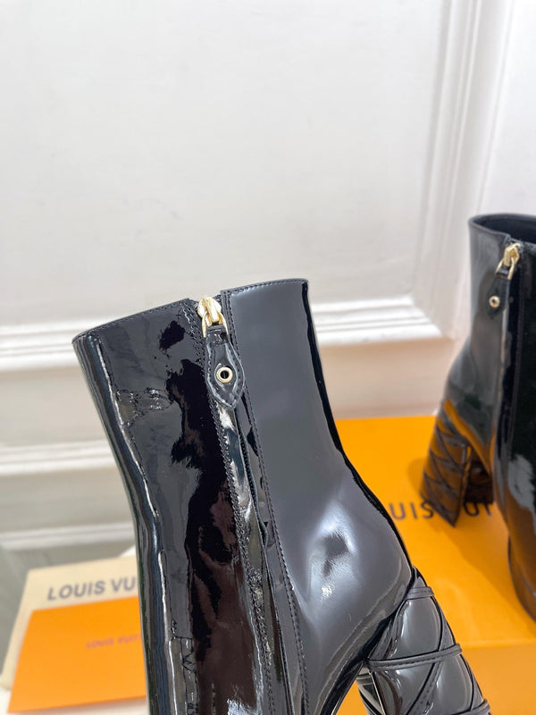 Stivaletto LV Shake Platform 120mm in pelle di vitello nera lucida