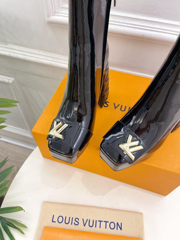 Stivaletto LV Shake Platform 120mm in pelle di vitello nera lucida
