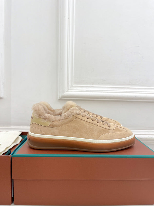 Sneaker LP Tennis Walk in pelle scamosciata marrone chiaro foderata in pile di lana 988272