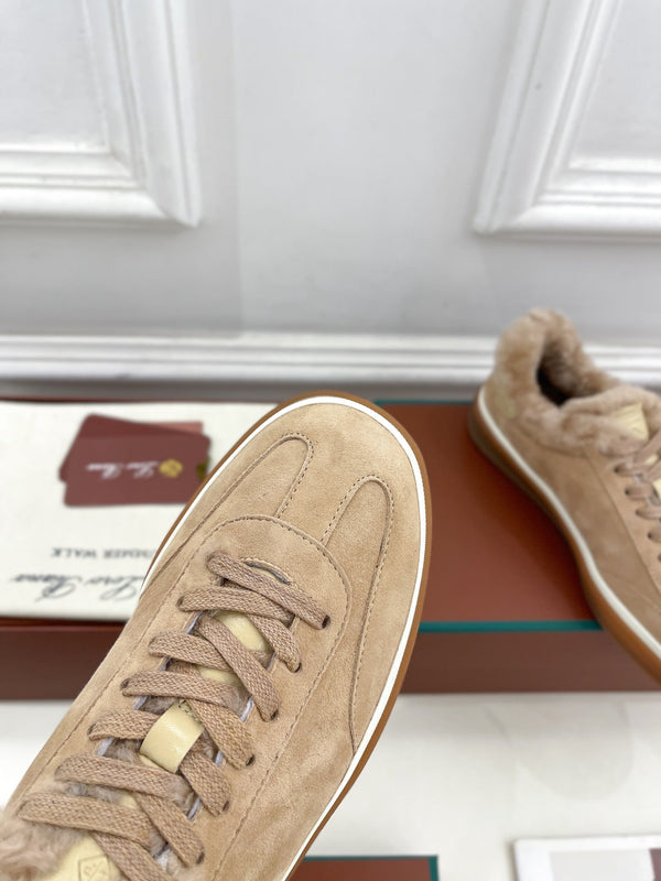 Sneaker LP Tennis Walk in pelle scamosciata marrone chiaro foderata in pile di lana 988272