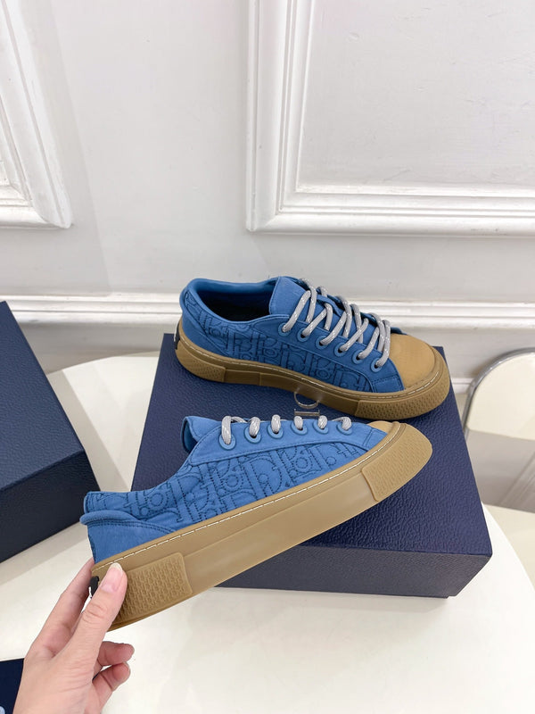 CD B33 Sneaker 30mm In Blue Monogram Denim Fabric 988199