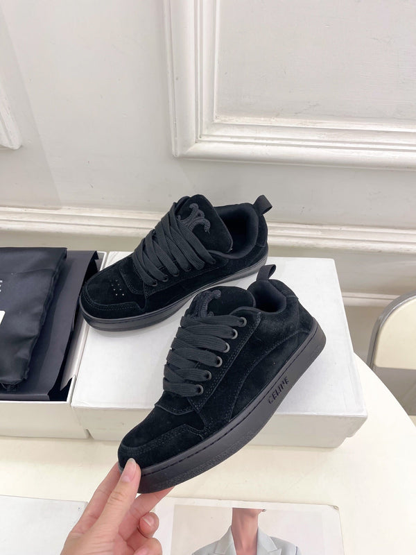SNEAKER HUNTINGTON BASSA CON LACCI IN CAMOSCIO E RETE NERA