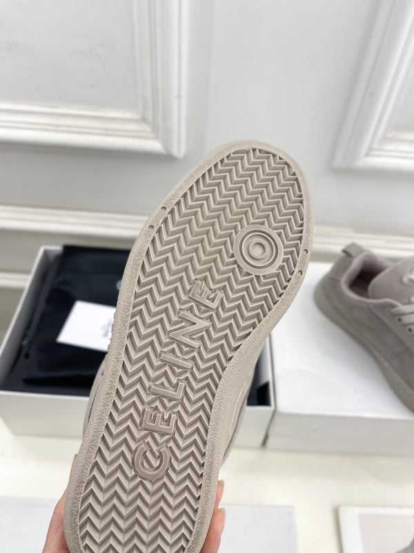 SNEAKER HUNTINGTON BASSA CON LACCI IN CAMOSCIO E RETE GRIGIO PASTELLO